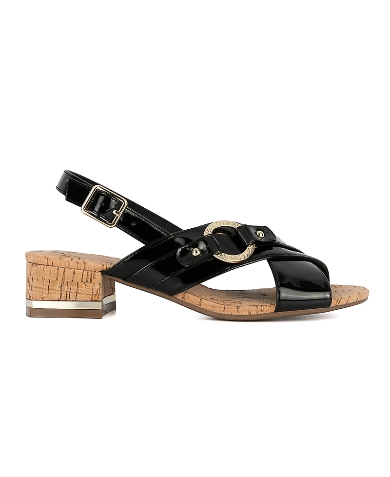 Jones New York Women's Grenel Crisscross Block Heel Dress Sandals