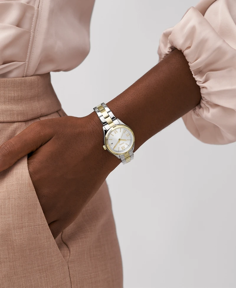 Fossil Women's Rye Three-Hand Date Two-Tone Stainless Steel Watch, 30mm
