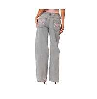Women's Bow pocket relaxed jeans