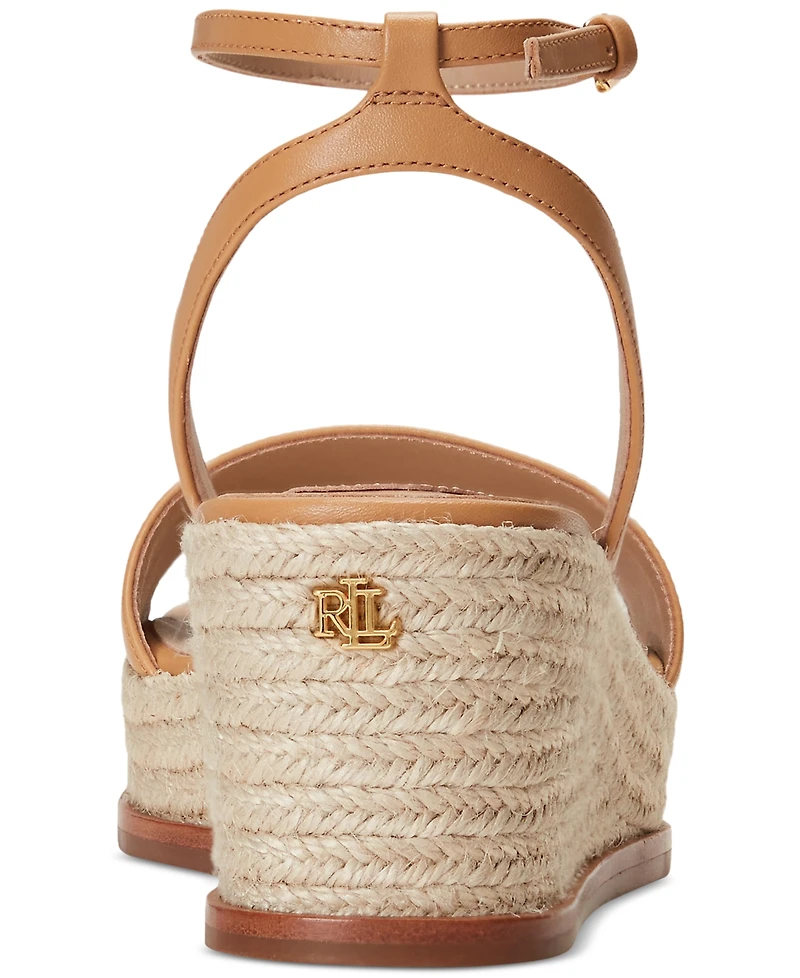 Lauren Ralph Women's Leona Espadrille Platform Wedge Sandals