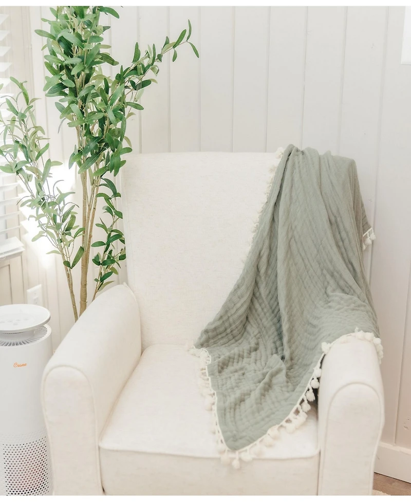 Crane Baby 6-Layer Muslin Blanket Fern