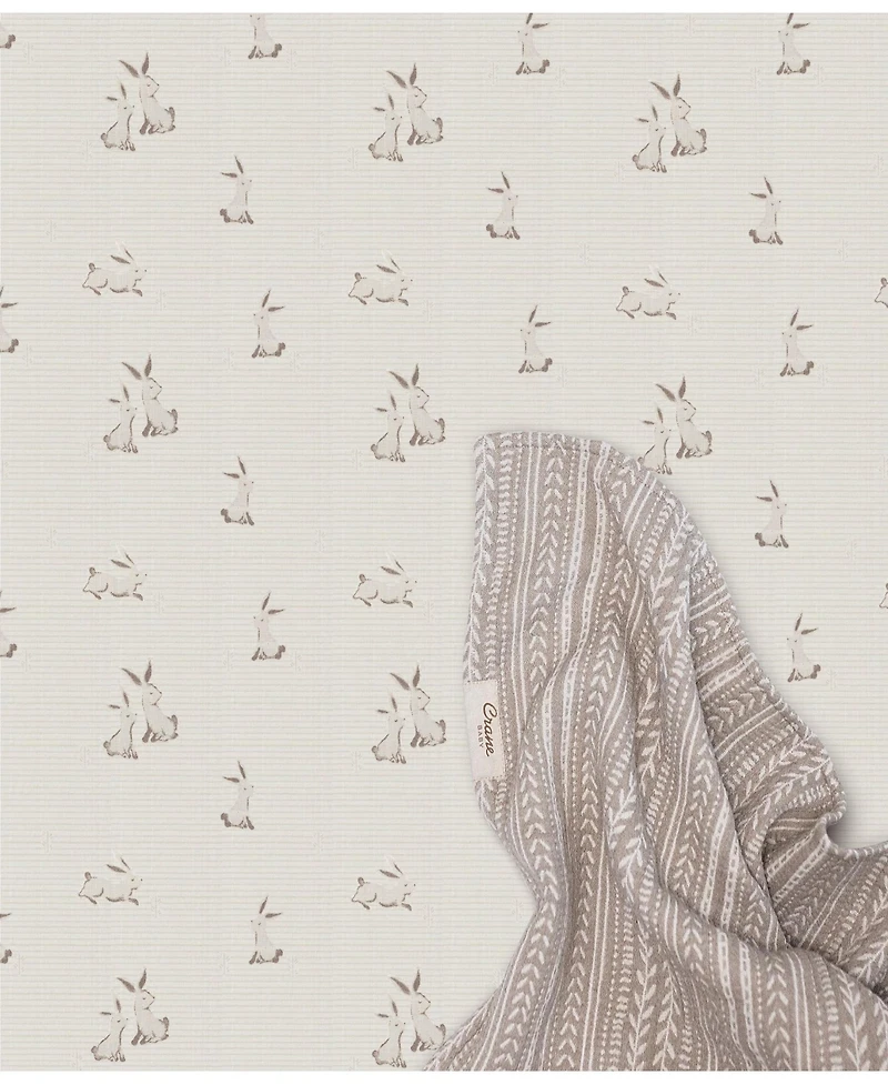 Crane Baby Cotton Bunny Fitted Crib Sheet