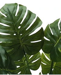 Monarch Specialties 45" Indoor Artificial Floor Monstera Tree with Black Pot