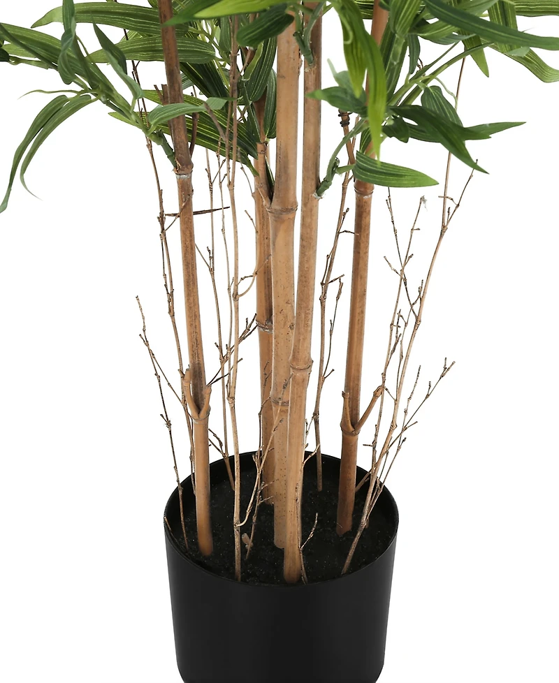 Monarch Specialties 50" Indoor Artificial Floor Bamboo Tree with Black Pot