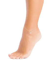 Giani Bernini Cubic Zirconia Moon & Star Charm Ankle Bracelet in Sterling Silver, Created for Macy's