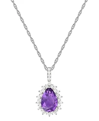 Lab-Grown Opal (1 ct. t.w.) & White Sapphire (1/2 18" Pendant Necklace 14k Rose Gold-Plated Sterling Silver (Also