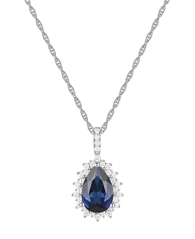 Lab-Grown Opal (1 ct. t.w.) & Lab-Grown White Sapphire (1/2 ct. t.w.) 18" Pendant Necklace in 14k Rose Gold-Plated Sterling Silver (Also in Lab-Grown
