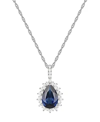 Lab-Grown Opal (1 ct. t.w.) & Lab-Grown White Sapphire (1/2 ct. t.w.) 18" Pendant Necklace in 14k Rose Gold-Plated Sterling Silver (Also in Lab-Grown