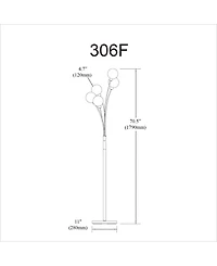 Dainolite 5 Light Incandescent Floor Lamp
