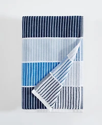 Calvin Klein Blocked Terry Yarn Dyed Stripe Beach Towel Set, 68" x 36"