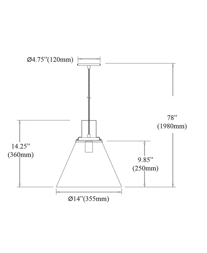 Dainolite 16.5" Metal Sonus 1 Light Pendant