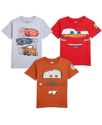 Disney Boys Pixar Cars Lightning McQueen Tow Mator 3 Pack T-Shirts