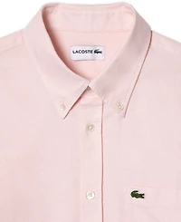 Lacoste Men's Woven Long Sleeve Button-Down Oxford Shirt