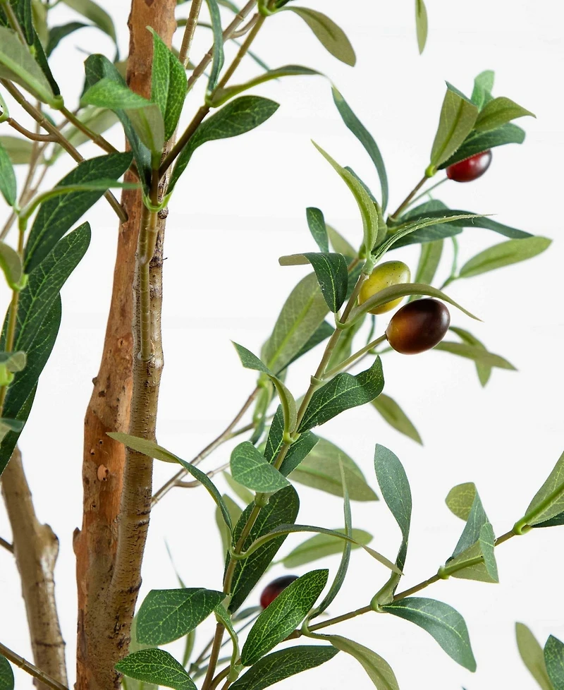 Nearly Natural 6ft. Artificial Olive Tree with Natural Trunk