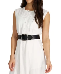 Calvin Klein Women's Reversible Oversized Statement Buckle Belt