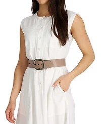 Calvin Klein Women's Reversible Oversized Statement Buckle Belt