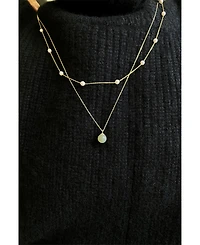 Donut — Green jade pendant necklace
