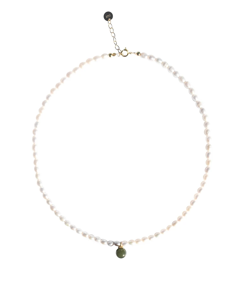 Belle — Pearl and green jade choker