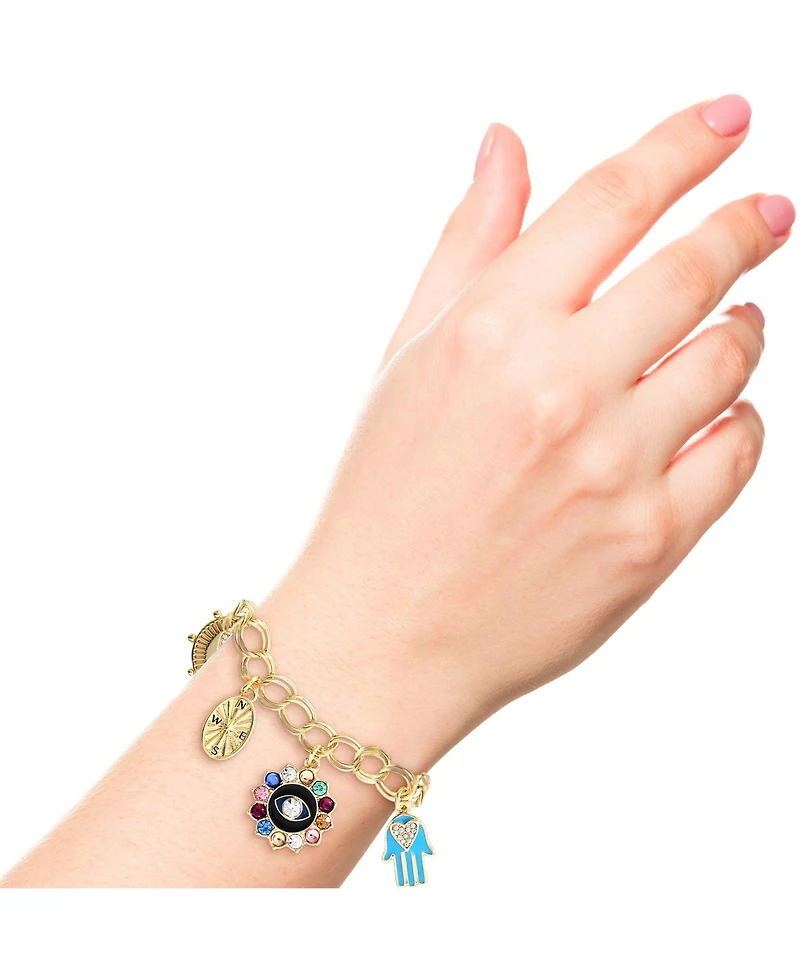 Jessica Simpson Womens Evil Eye Bracelet - Gold-Tone Evil Eye Bracelets for Women