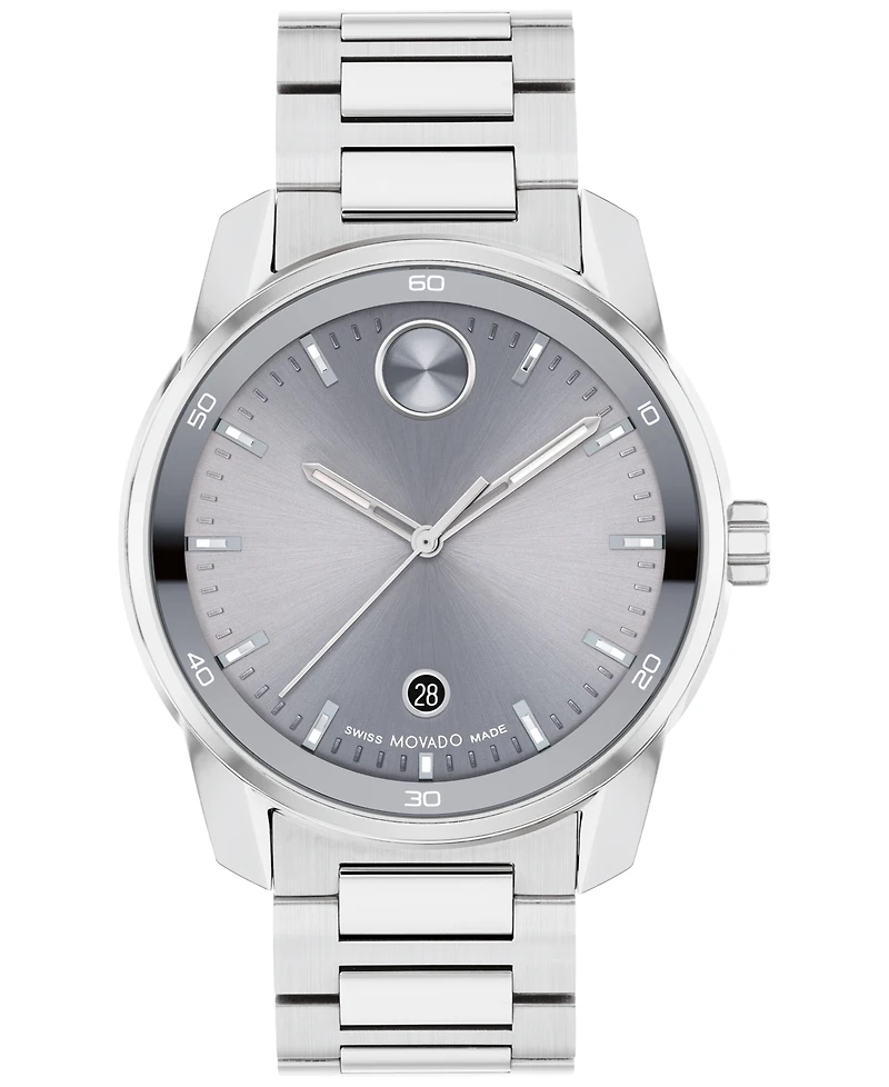 Movado Men's Swiss Bold Verso Stainless Steel Bracelet Watch 42mm
