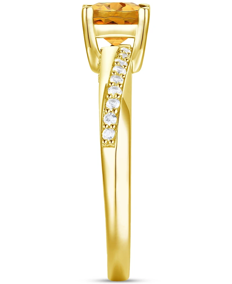 Amethyst (3/4 ct. t.w.) & Lab-Grown White Sapphire (1/6 14k Gold-Plated Sterling Silver (Also Available Additional Gemstones)