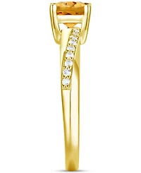 Amethyst (3/4 ct. t.w.) & Lab-Grown White Sapphire (1/6 14k Gold-Plated Sterling Silver (Also Available Additional Gemstones)