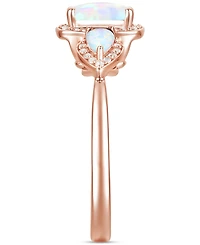 Amethyst (1-1/20 ct. t.w.) & Lab-Grown White Sapphire (1/6 Three Stone Halo Ring 14k Gold-Plated Sterling Silver (Also Additional Gems