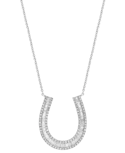 Effy Diamond Horseshoe 18" Pendant Necklace (5/8 ct. t.w.) in 14k White Gold