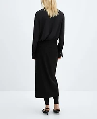 Mango Women's Pockets Flowy Shirt