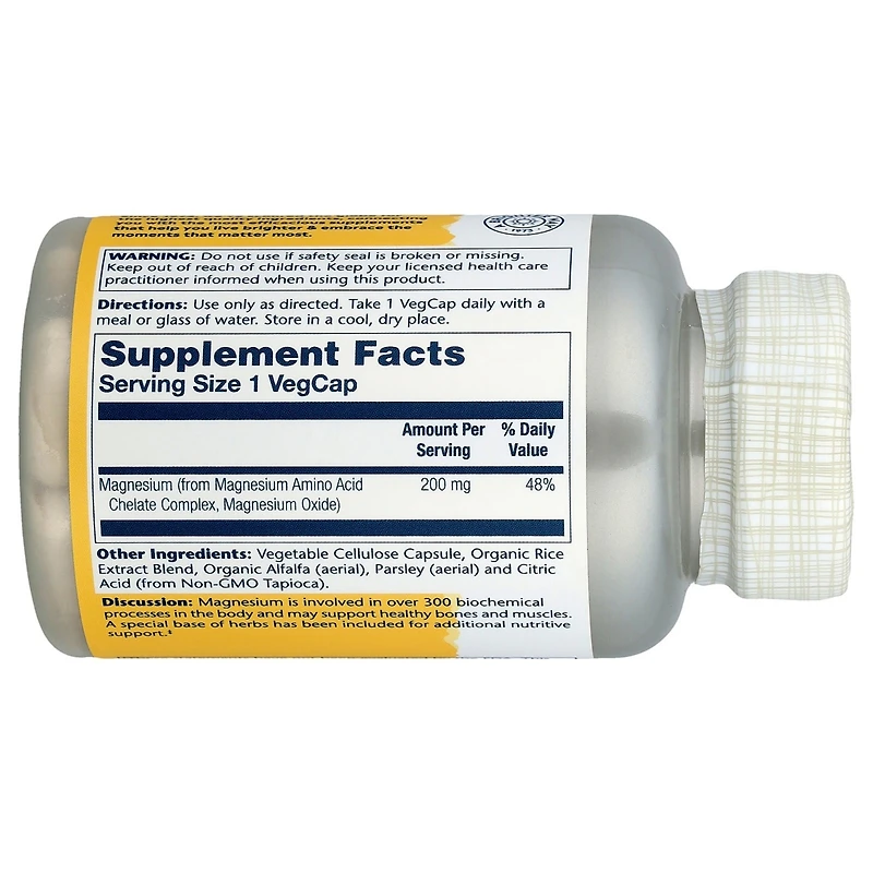 Solaray Magnesium 200 mg - 100 VegCaps