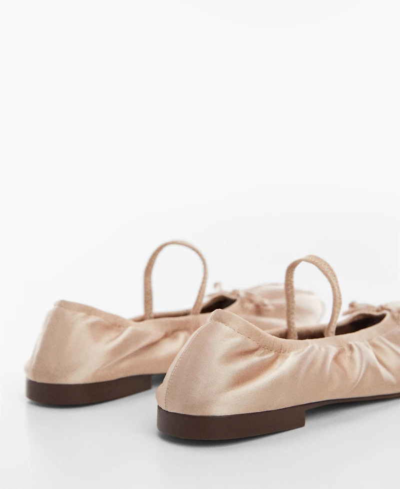 Mango Women's Elastic Satin Ballerinas