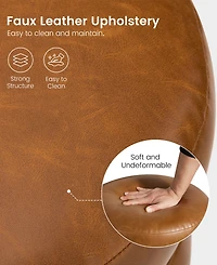 Glitzhome Modern Coffee Upholstered Storage Ottoman or Accent Stool