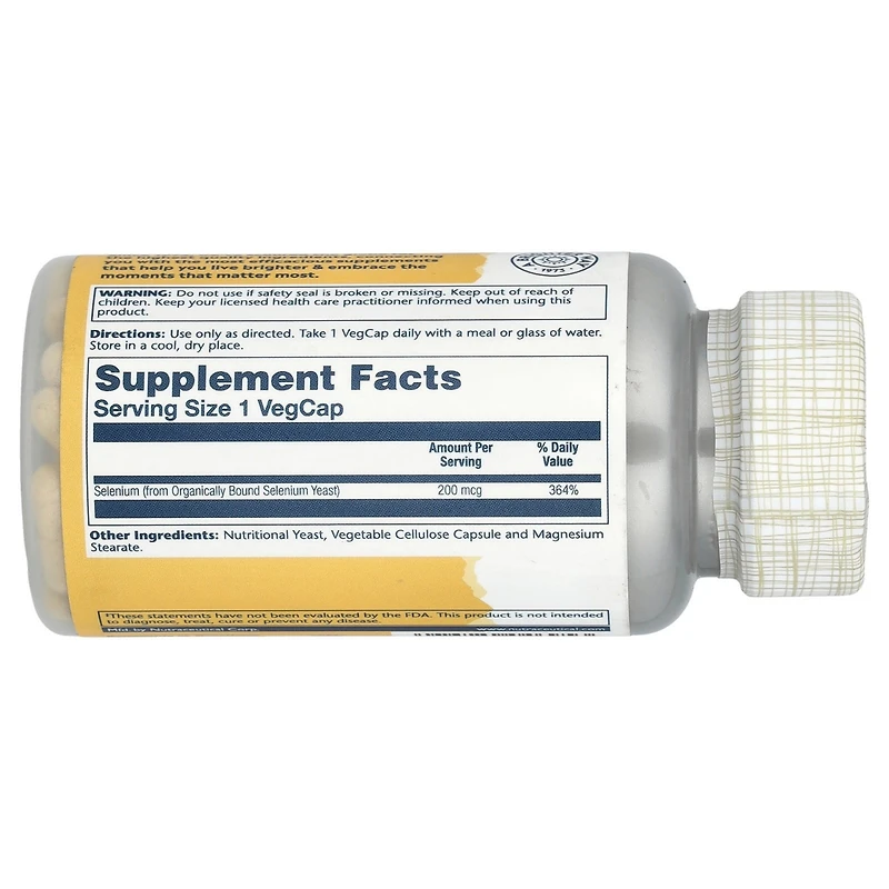 Solaray Selenium High Potency 200 mcg - 100 VegCaps