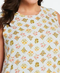 Ella Rafaella Plus Size Super Soft Floral Print Sweater