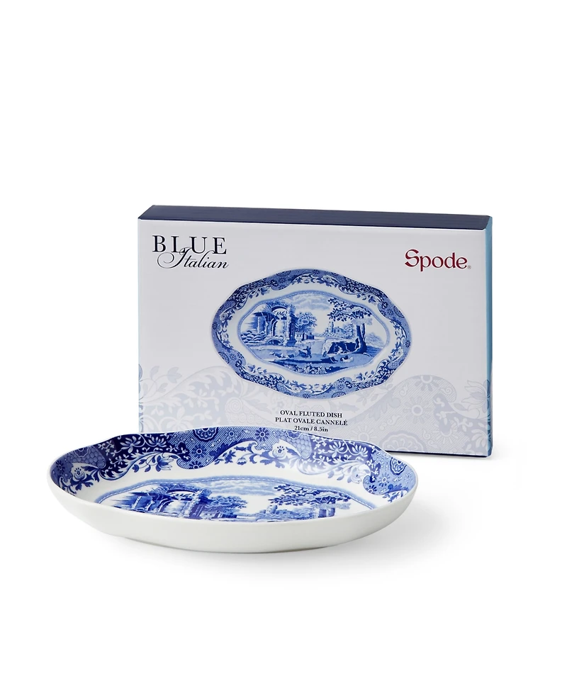 Spode Blue Italian Pickle Dishes, Set of 2