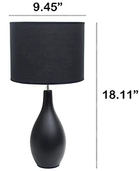 Creekwood Home Essentix 18.11" Traditional Standard Ceramic Dewdrop Table Desk Lamp with Matching Fabric Shade