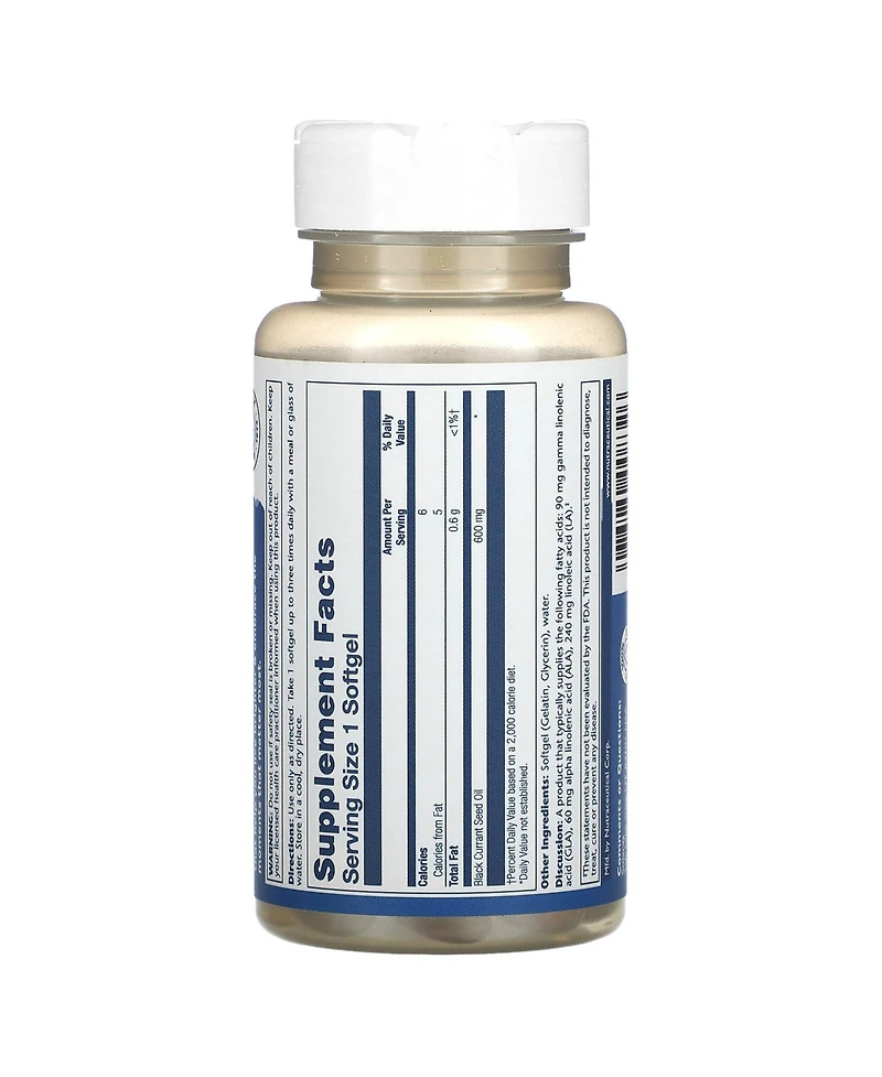 Solaray Black Currant Seed Oil 600 mg - 90 Softgels