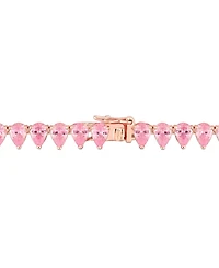 Lab-Grown Pink Sapphire 18" Tennis Necklace (35 ct. t.w.) in Rose-Plated Sterling Silver