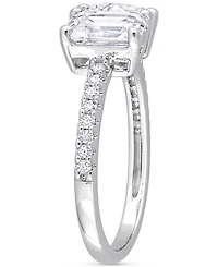 Moissanite Pear- & Emerald-Cut Cuff Ring (2-1/8 ct. t.w.) Sterling Silver