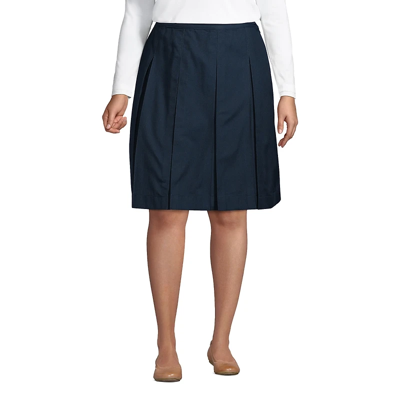 Lands' End Plus Box Pleat Skirt Top of Knee