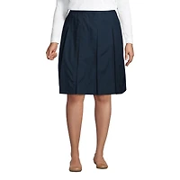 Lands' End Plus Box Pleat Skirt Top of Knee