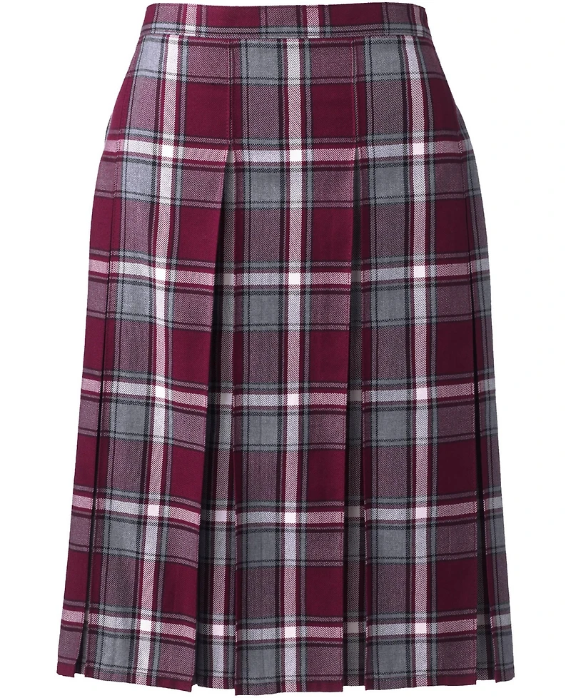 Lands' End Women's Plaid Box Pleat Skirt Top of the Knee