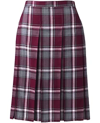 Lands' End Women's Plaid Box Pleat Skirt Top of the Knee