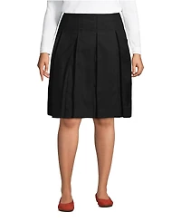 Lands' End Plus Box Pleat Skirt Top of Knee