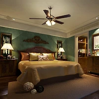 51" 5 Blades Ceiling Fan w/ Light Kit Antique Bronze Reversible Remote Control