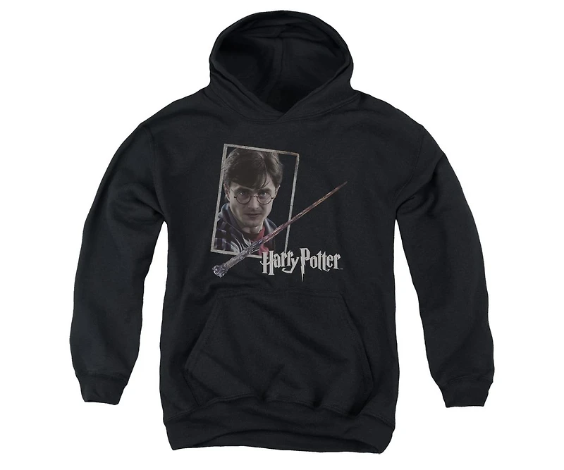 Harry Potter Youth Harrys Wand Portrait Pull Over Hoodie / Hooded Sweatshirt