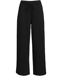 Lands' End Women's Sport Knit Elastic Waist Wide Leg Crop Pants