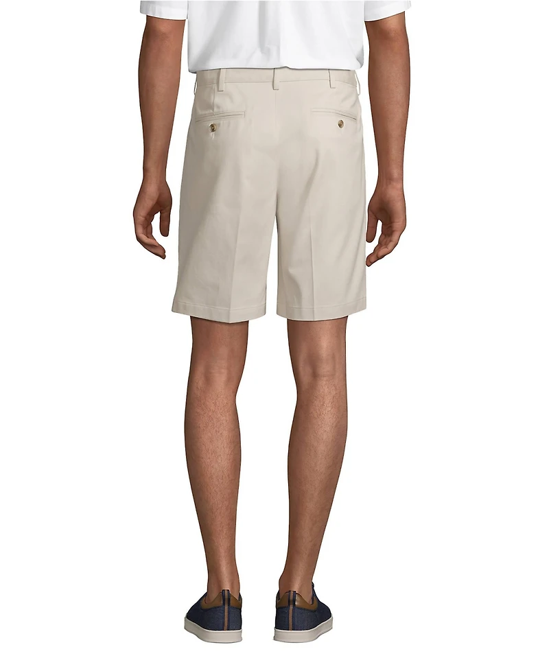 Lands' End Men's No Iron 9" Comfort Waist Pleated Front Chino Short