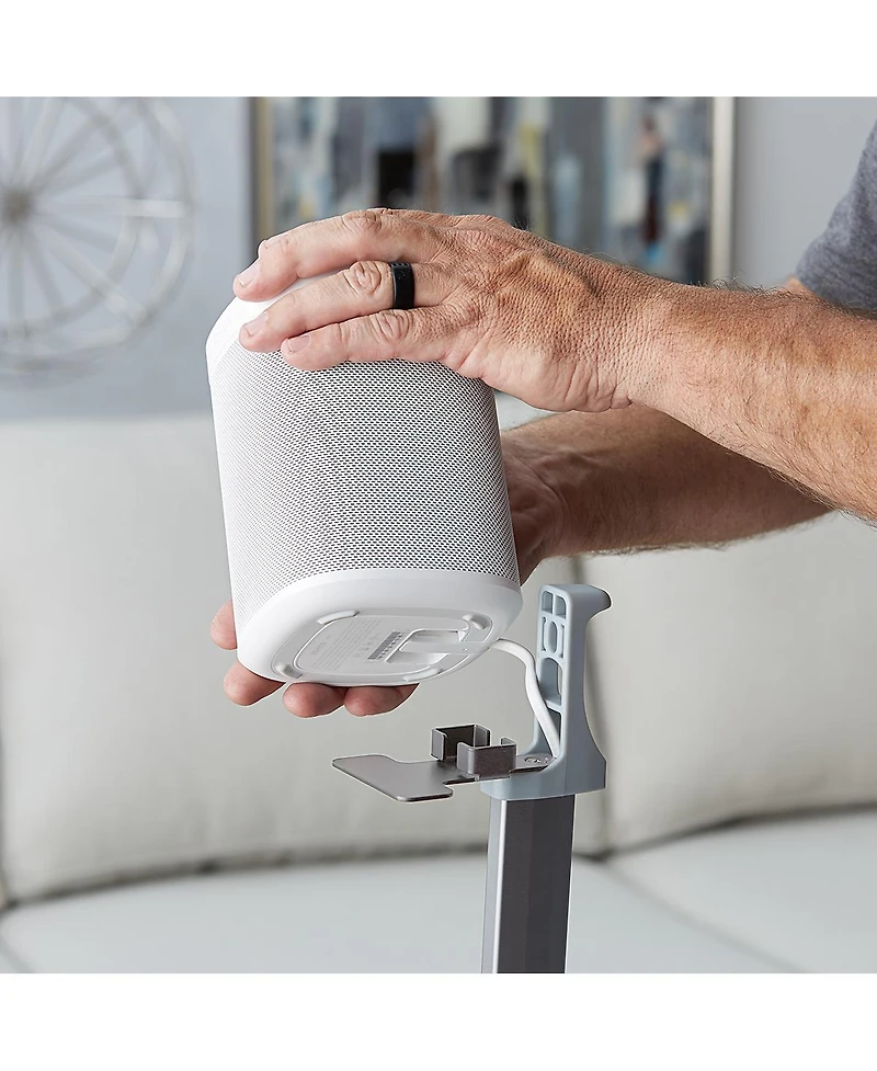 Sanus WSSA2 Adjustable Height Wireless Speaker Stands for Sonos One, Play:1, and Play:3 - Pair