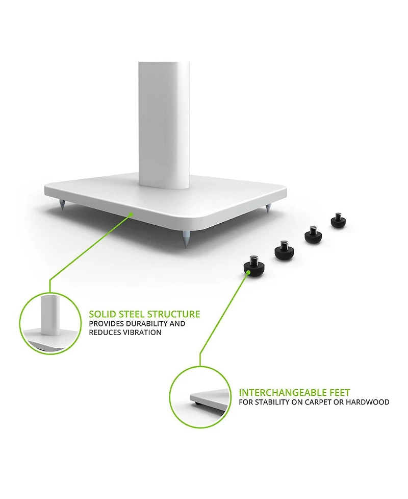 Kanto SP26PL 26" Bookshelf Speaker Stands with Rotating Top Plates and Cable Management - Pair
